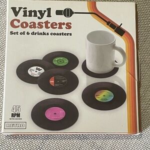 Set of 6 Vinyl Record Coasters